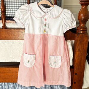 ZUCCINI KIDS EASTER PINK GINGHAM DRESS